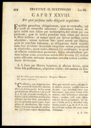 Caput XXVIII. Per quas personas nobis obligatio acquiritur