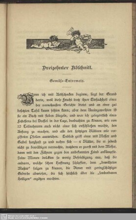Dreizehnter Abschnitt. Gemüse-Entremets