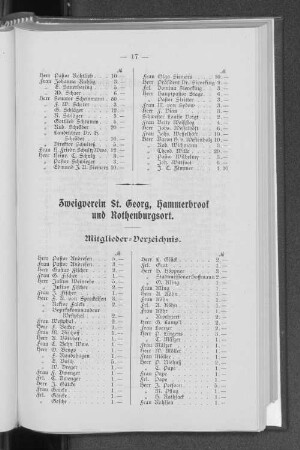 Zweigverein St. Georg, Hammerbrook und Rothenburgsort.