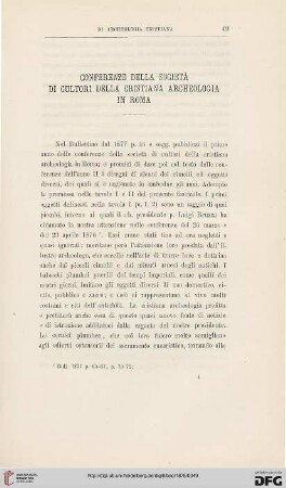 3.Ser.3.1878: Conferenze della Società di Cultori della Cristiana Archeologia in Roma, [2]