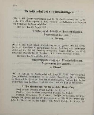 79. Ministerialbekanntmachung, betreffend die Aufhebung der Ministerialverordnung vom 7. November 1890 über das Ankündigen und Anpreisen von Heilmitteln