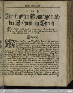 Am fünfften Sonntage nach der Erscheinung Christi