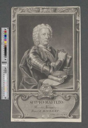 Scipio Maffeivs Marchio, Veronensis : Natus A[nno] MDCLXXV.
