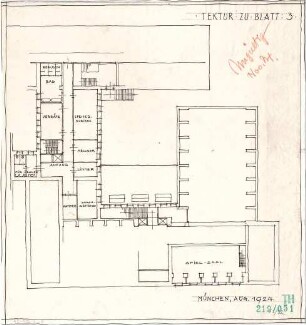 Fischer, Theodor; Bad Kissingen; Kurhaus-Hotel - Grundriss Zwischengeschoss