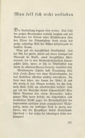 Man soll sich nicht verlieben