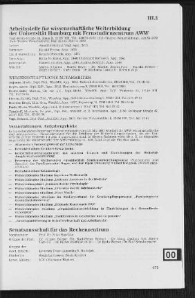 Arbeitsstelle für wissenschaftliche Weiterbildung der Universität Hamburg mit Fernstudienzentrum AWW