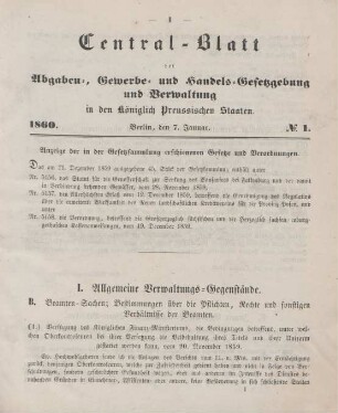 7. Januar-8. Dezember 1860 = No. 1-23