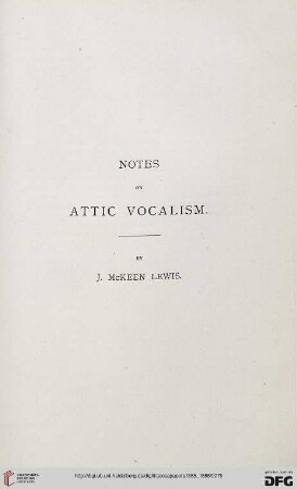 4.1885/86: Notes on Attic vocalism