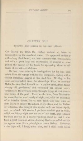 Chapter VIII. England - Last return to the East, 1861-62