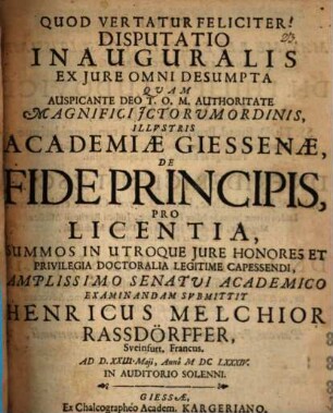 Disputatio inauguralis ex jure omni desumpta