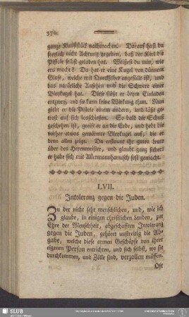 LVII. Intoleranz gegen die Juden