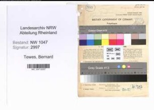 Entnazifizierung Bernard Tewes , geb. 04.06.1905 (Studienrat)