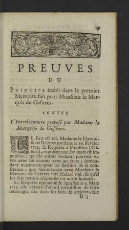 Preuves du principe