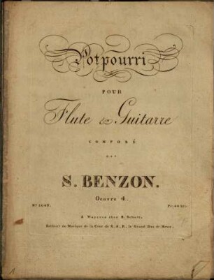 Potpourri pour flûte & guitarre : oeuvre 4