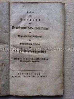 Broschüre über die Gewerbefreiheit in Deutschland