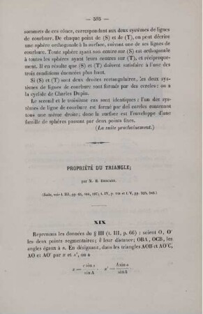Proprièté du triangle.