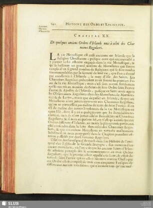 Chapitre XX. De quelques anciens Ordres d'Irlande unis à celui des Chanoines Reguliers