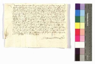 Schreiben des Dietrich von Berlichingen an Bischof von Würzburg.