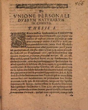 De Vnione Personali Dvarvm Natvrarum In Christo : Disputatio theologica
