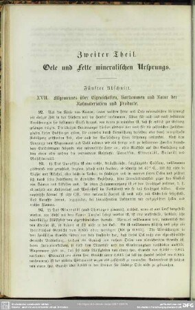 Zweiter Theil. Oele und Fette mineralischen Ursprungs