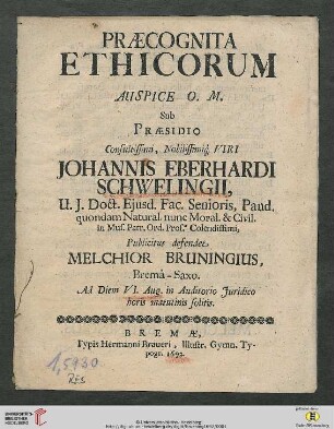 Praecognita Ethicorum