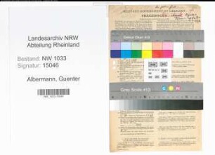 Entnazifizierung Guenter Albermann , geb. 21.02.1896 (Beamter)