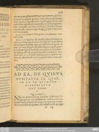 Ad Ea, De Quibus Dubitatur Ex Quarto An Ex Quincto Historiarum Sint Libro.
