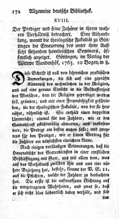 XVIII. Der Prediger und seine Zuhörer in ihrem wahren Verhältniß betrachtet.