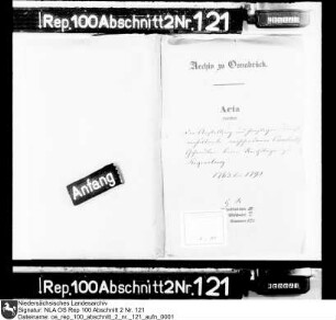 Anstellung und sonstige Dienstverhältnisse verschiedener Osnabrücker Gesandten beim Reichstag zu Regensburg