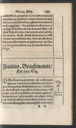 Junius, Brachmonat/ Hat xxx. Tag.