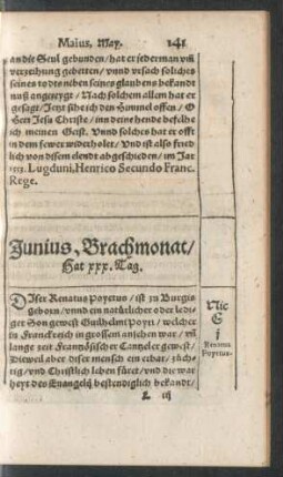 Junius, Brachmonat/ Hat xxx. Tag.
