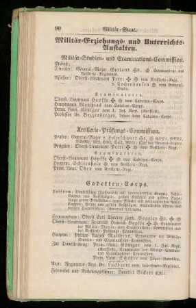 Militär=Erziehungs= und Unterrichts=Anstalten.