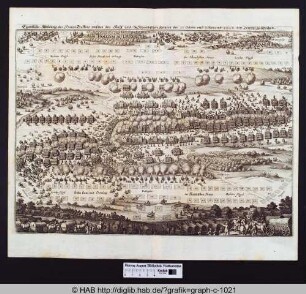 Eigentliche Abbildung des Haupt Treffens zwischen den Kays. und Schwedischen Armeen den 23. Octobr. und 2. Novemb. 1642 bey Leipzig geschehen