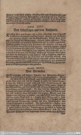 Articul XXXV. Von LphnTägen und dem Anschnidt.