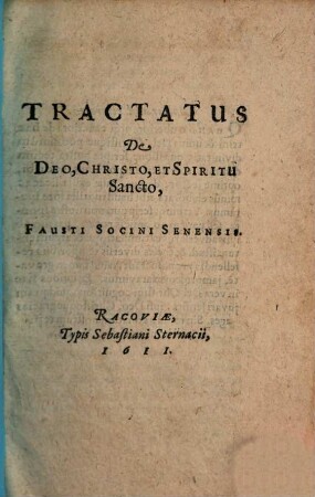 Tractatus de Deo, Christo et spiritu sancto