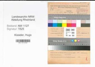Entnazifizierung Hugo Kisseler , geb. 01.07.1900 (Angestellter)