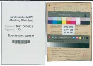 Entnazifizierung Wilhelm Doernemann , geb. 09.05.1898 (Metzger)