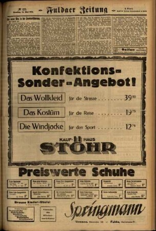 Zweite Ausgabe vom Samstag, den 24. Mai 1924.
