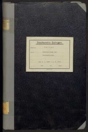 Ohligs: Baukommission 1903-1911