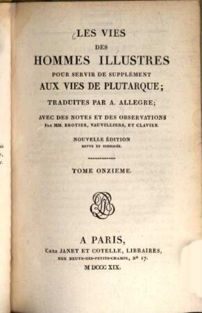 Les vies des hommes illustres de Plutarque, 11