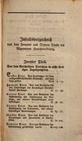 Allgemeine Gerichtsordnung für die Preußischen Staaten, 2. Verfahren in nicht streitigen Angelegenheiten