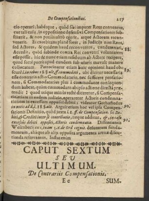 Caput Sextum. Seu Ultimum. De Contrariis Compensationis.