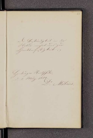Karl August Möbius. – Hamburg, 01.03.1858