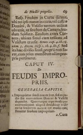 Caput IV. De Feudis Impropriis.