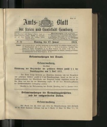 No. 11, 17. Januar 1915