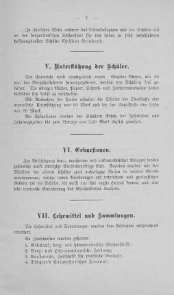 VI. Exkursionen
