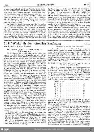Zwölf Winke für den reisenden Kaufmann (Fortsetzung)
