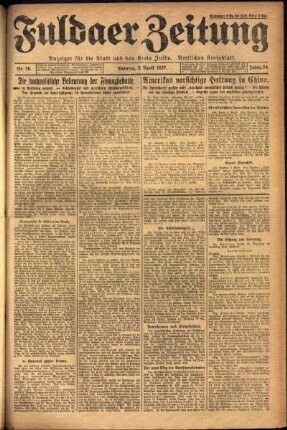 Erste Ausgabe vom Sonntag, den 03. April 1927.