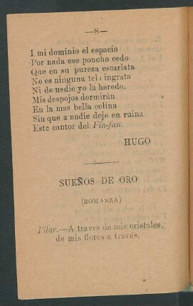Sueños de oro : (Romanza)