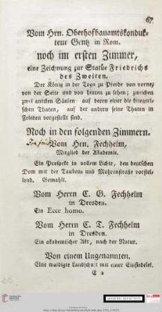 Vom Hrn. Oberhofbauamtskonsulteur Gentz in Rom